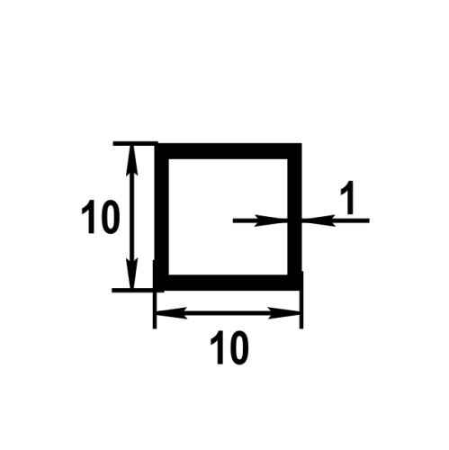 Труба квадратная алюминий ТКв 01